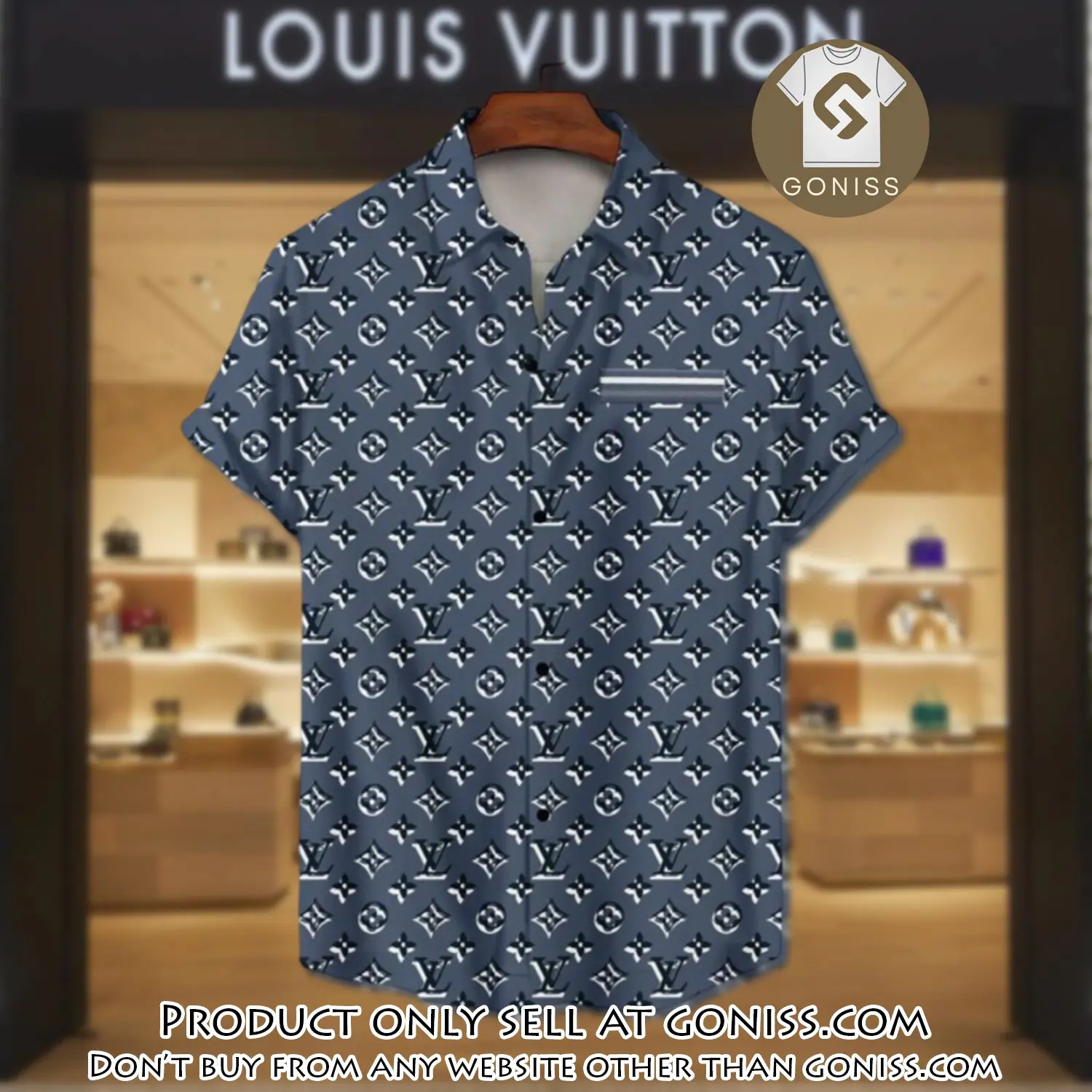 Lv louis vuitton luxury hawaiian shirt & short set lhs1200 gn5734793